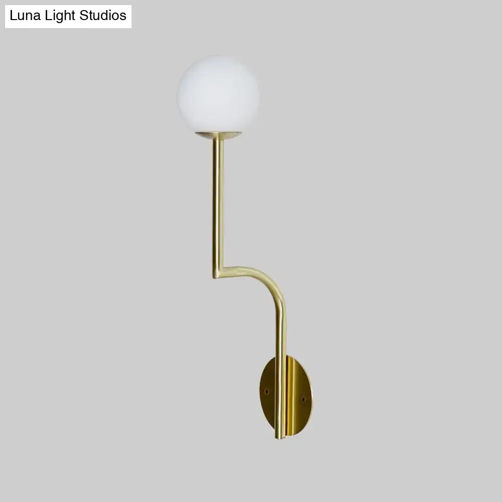 Opal Glass Curved Sconce