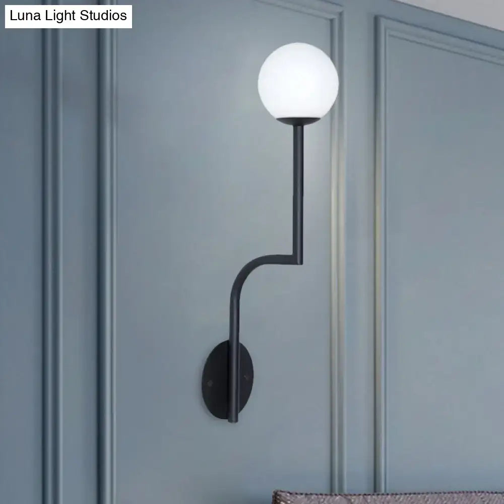 Opal Glass Curved Sconce