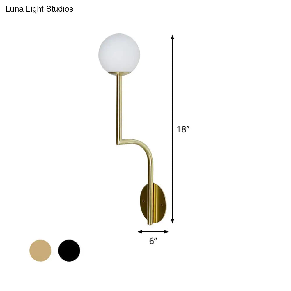 Opal Glass Curved Sconce