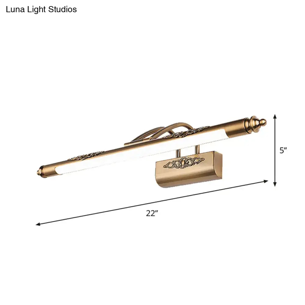 Brass Wide LED Vanity Light
