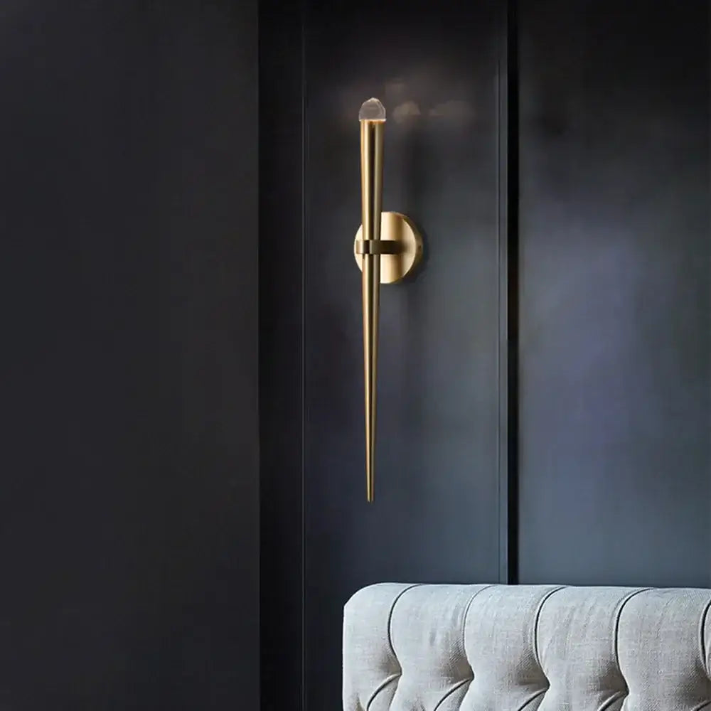 Gold Crystal Bedroom Wall Sconce