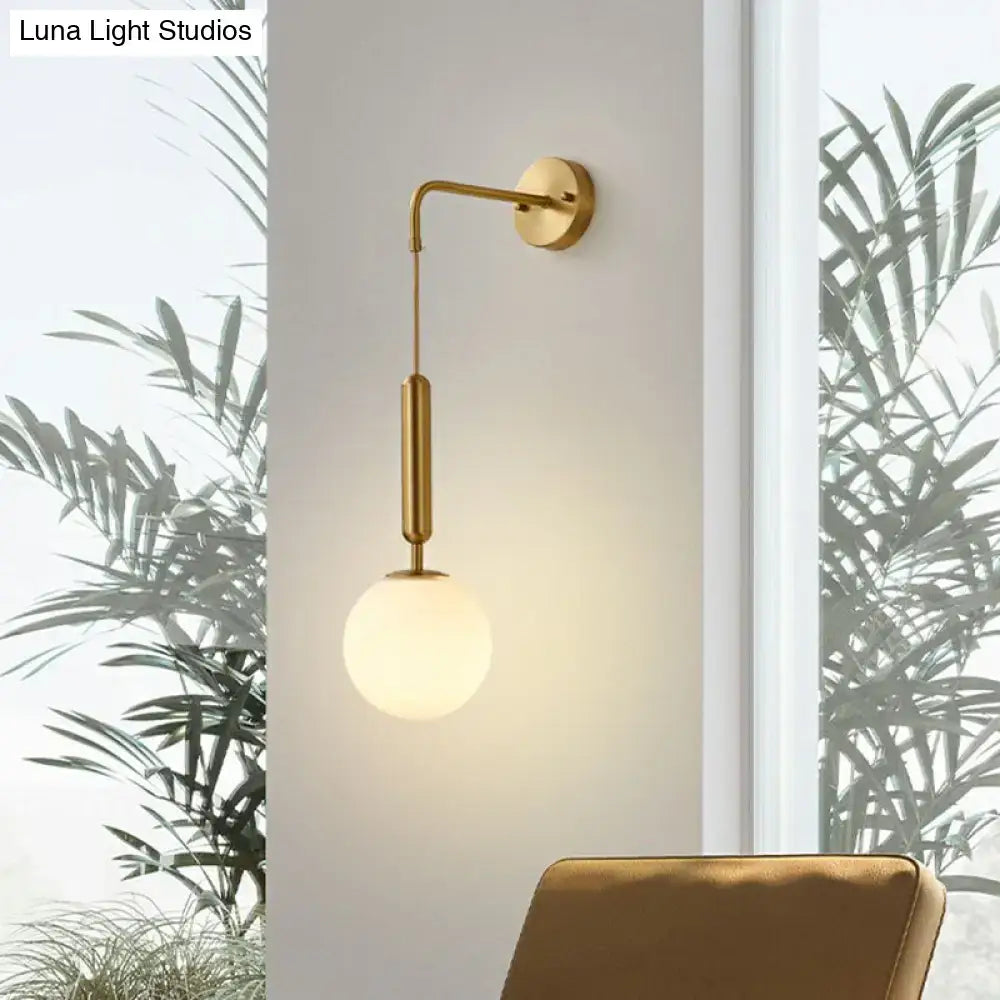Gold Cream Glass Sconce