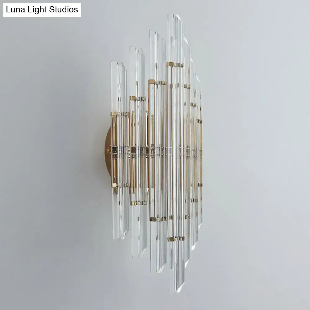 Gold Crystal Rhombus Living Room Wall Sconce