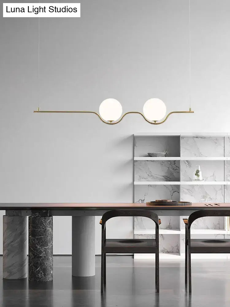 Gold Metal Minimalist LED Island Pendant
