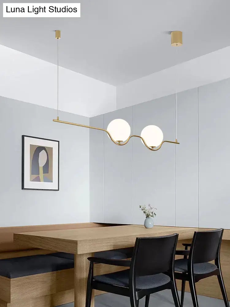 Gold Metal Minimalist LED Island Pendant