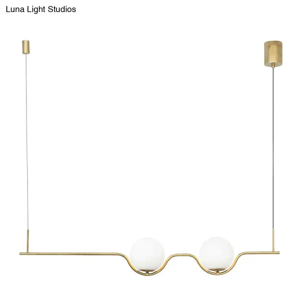 Gold Metal Minimalist LED Island Pendant