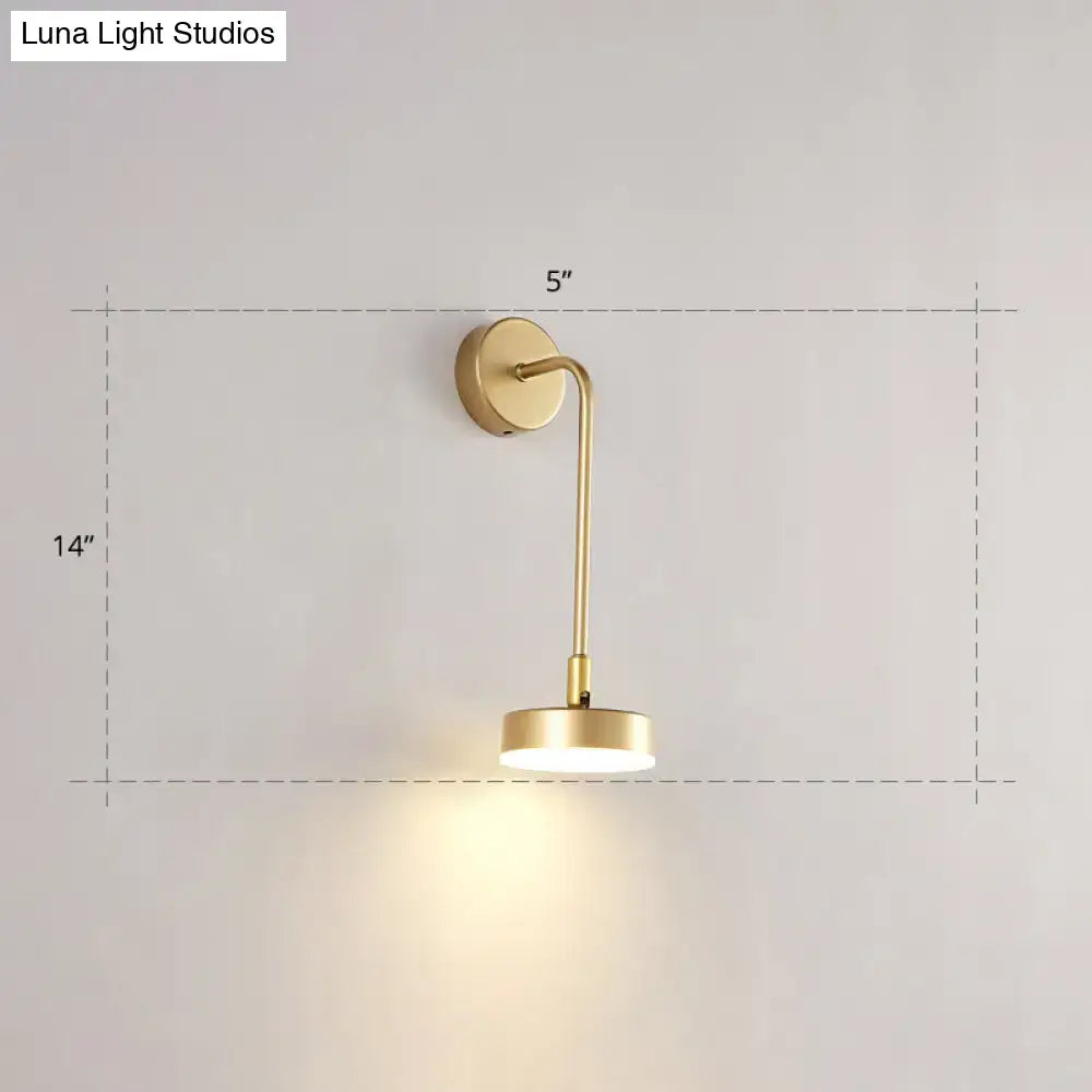 Gold LED Round Shape Wall Sconce