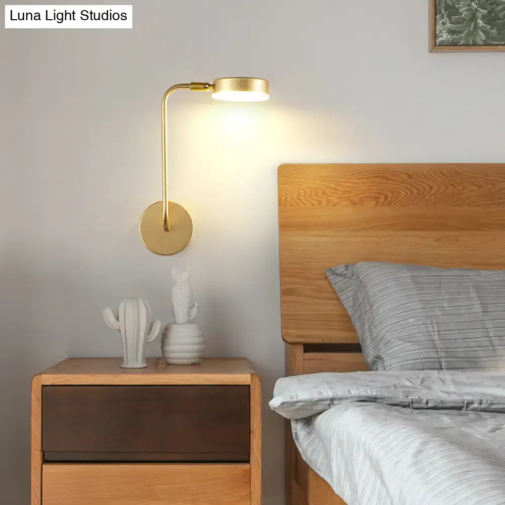 Gold LED Round Shape Wall Sconce