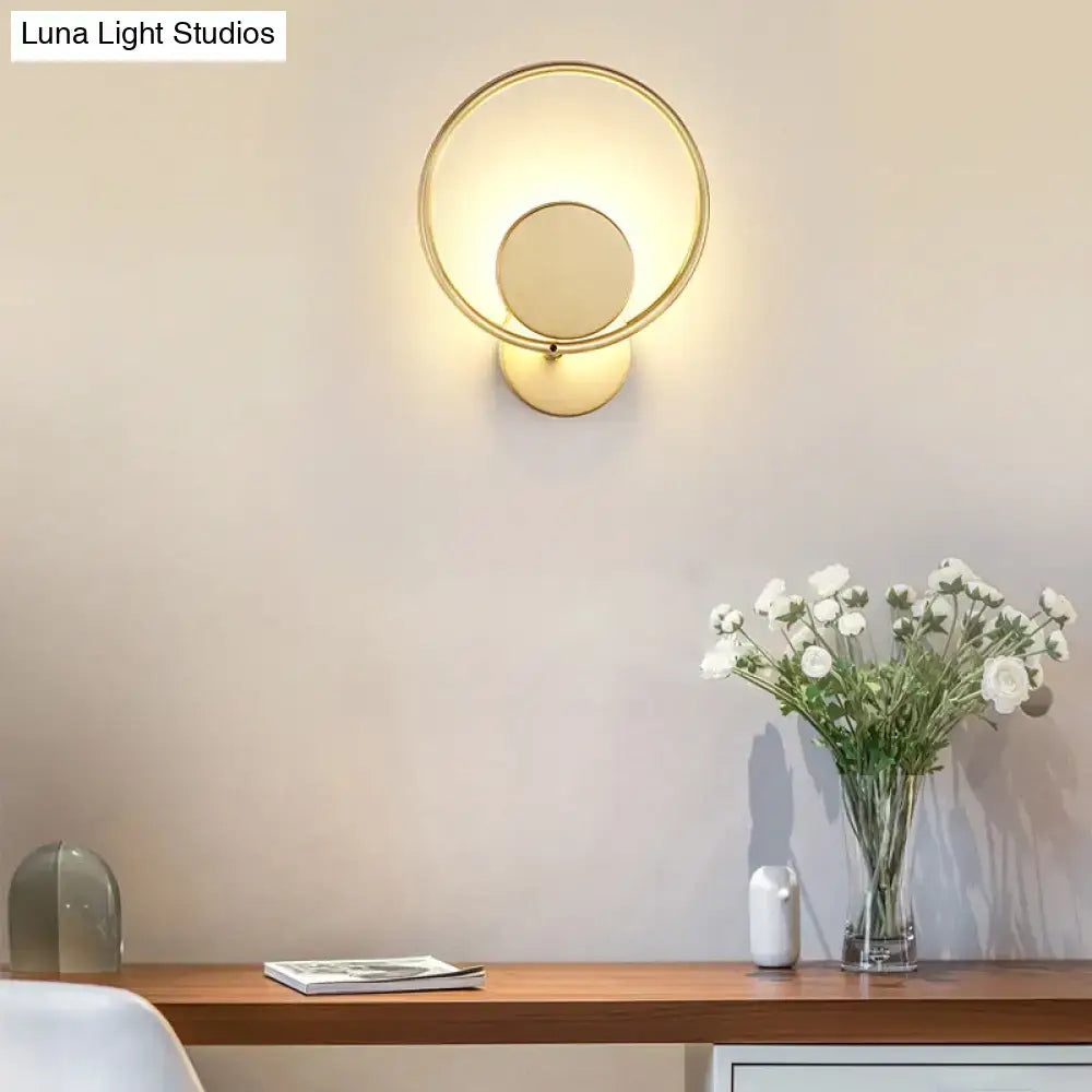 Gold LED Round Shape Wall Sconce