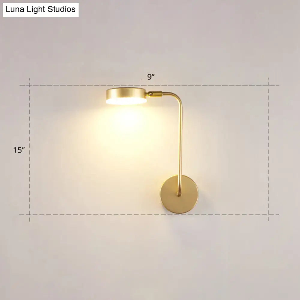 Gold LED Round Shape Wall Sconce