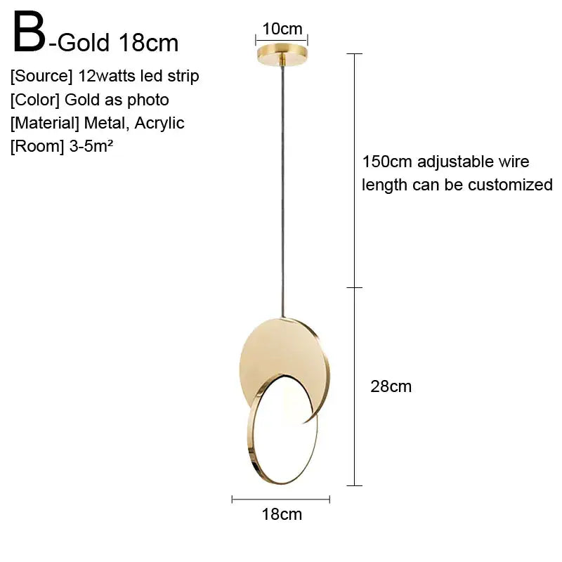 Gold Nordic Glass Pendant Light for Kitchens