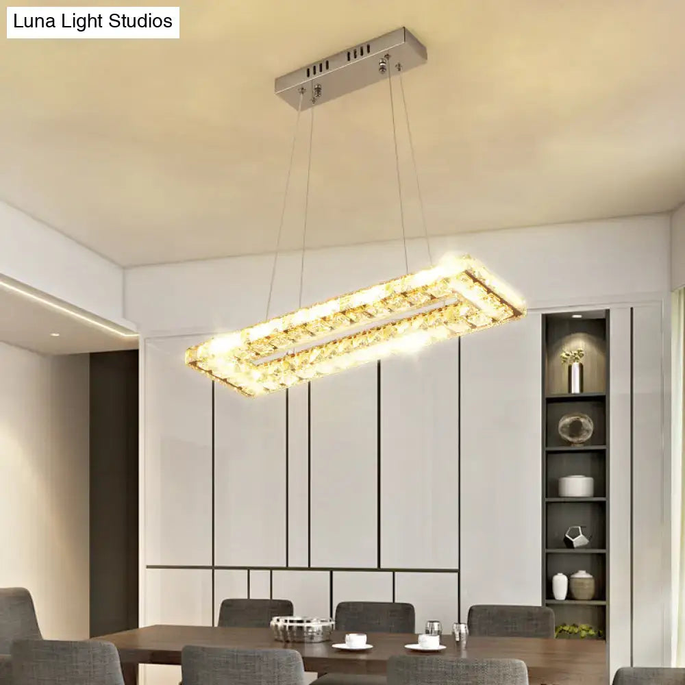 Gold Rectangular LED Pendant