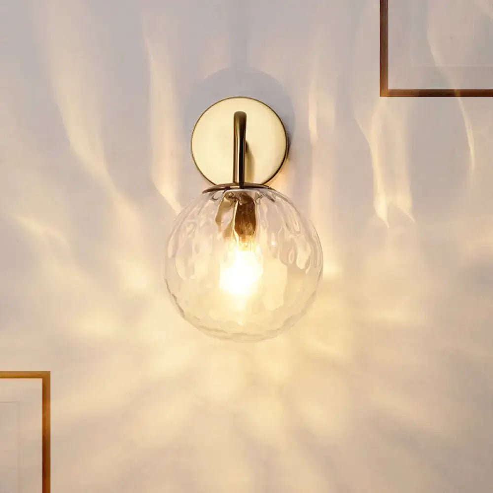 Gold Rippled Glass Lamp