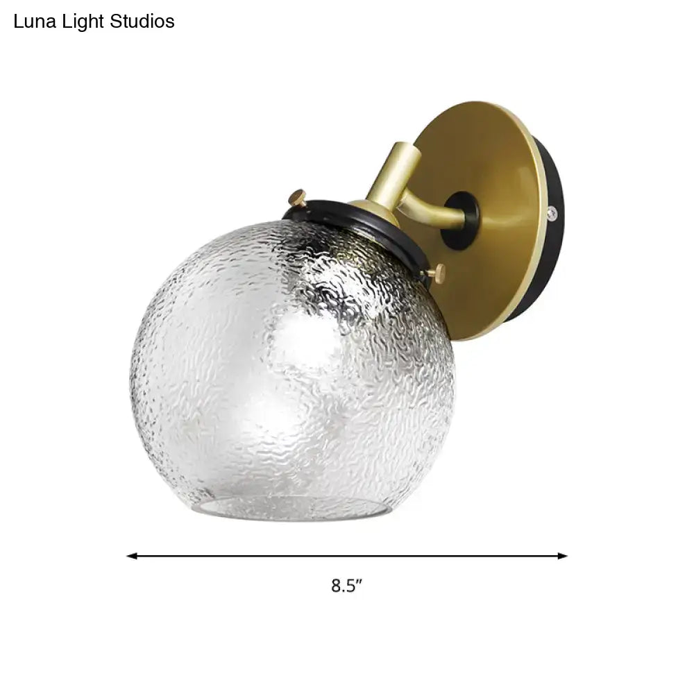 Gold Water Glass Globe Sconce Downward Light