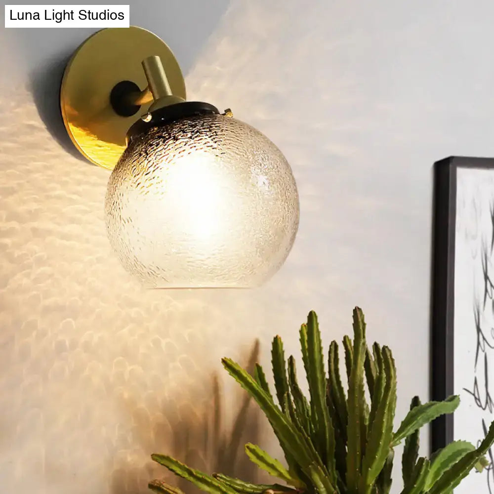 Gold Water Glass Globe Sconce Downward Light