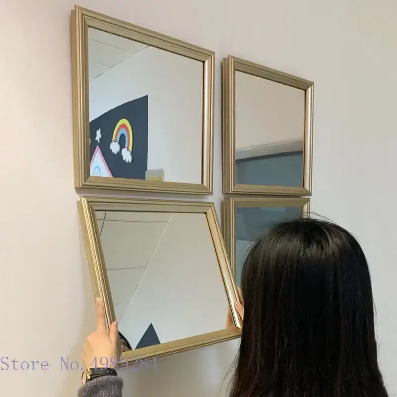 Gold Square Mirror Decor