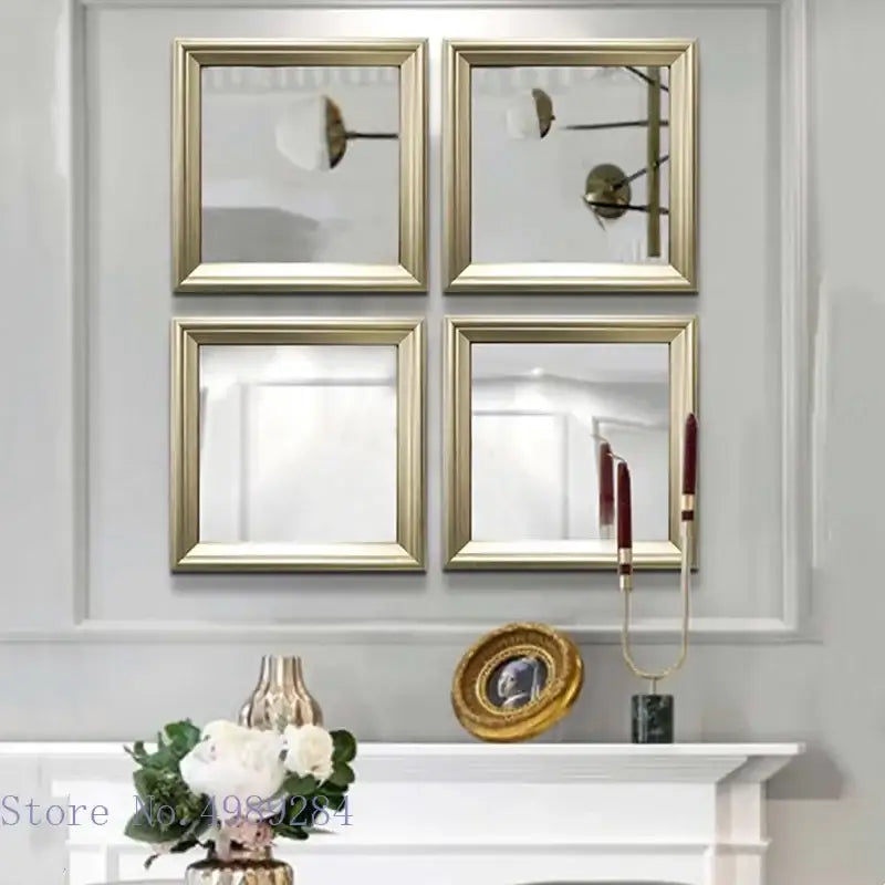 Gold Square Mirror Decor