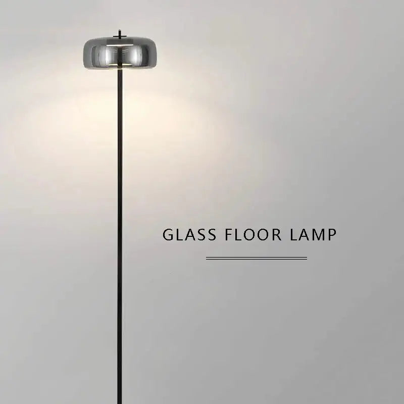 Gray Glass Floor Lamp