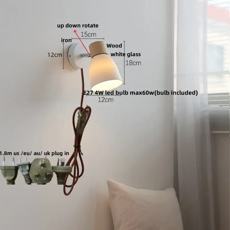 Iron Wood Wall Lamp