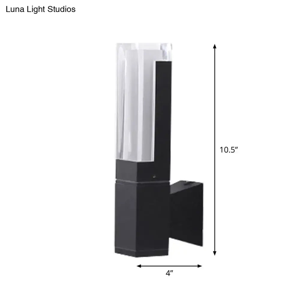 Black LED Courtyard Two-Light Wall Sconce