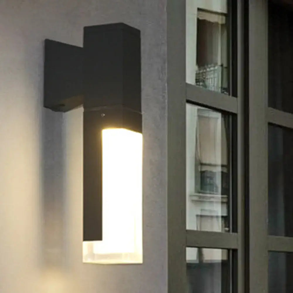 Black LED Courtyard Two-Light Wall Sconce