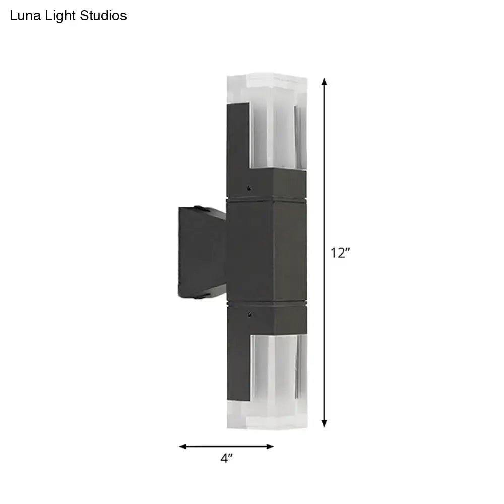 Black LED Courtyard Two-Light Wall Sconce