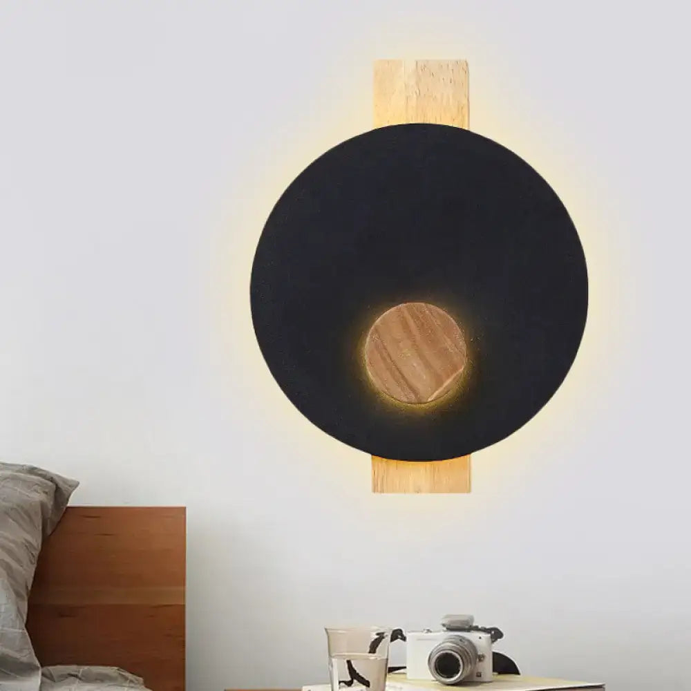 Gray Metal Disk Sconce