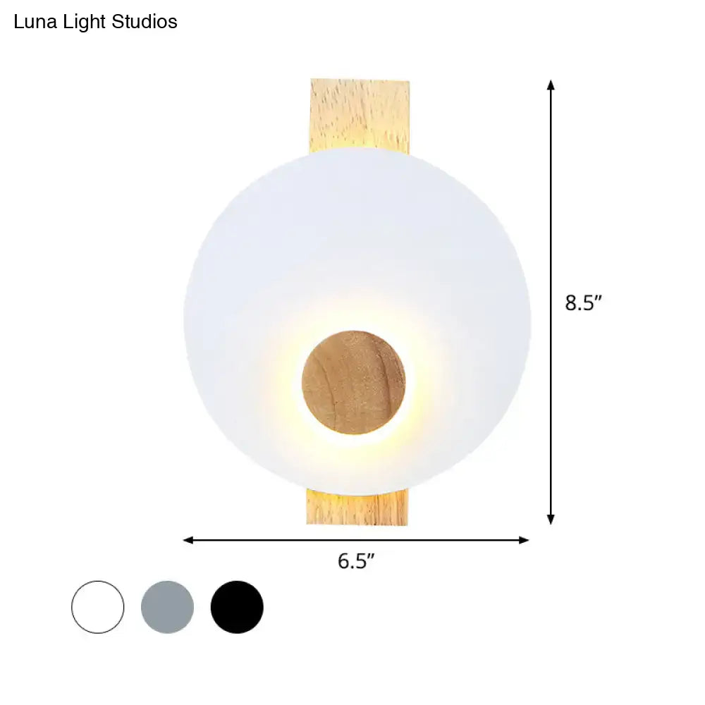 Gray Metal Disk Sconce