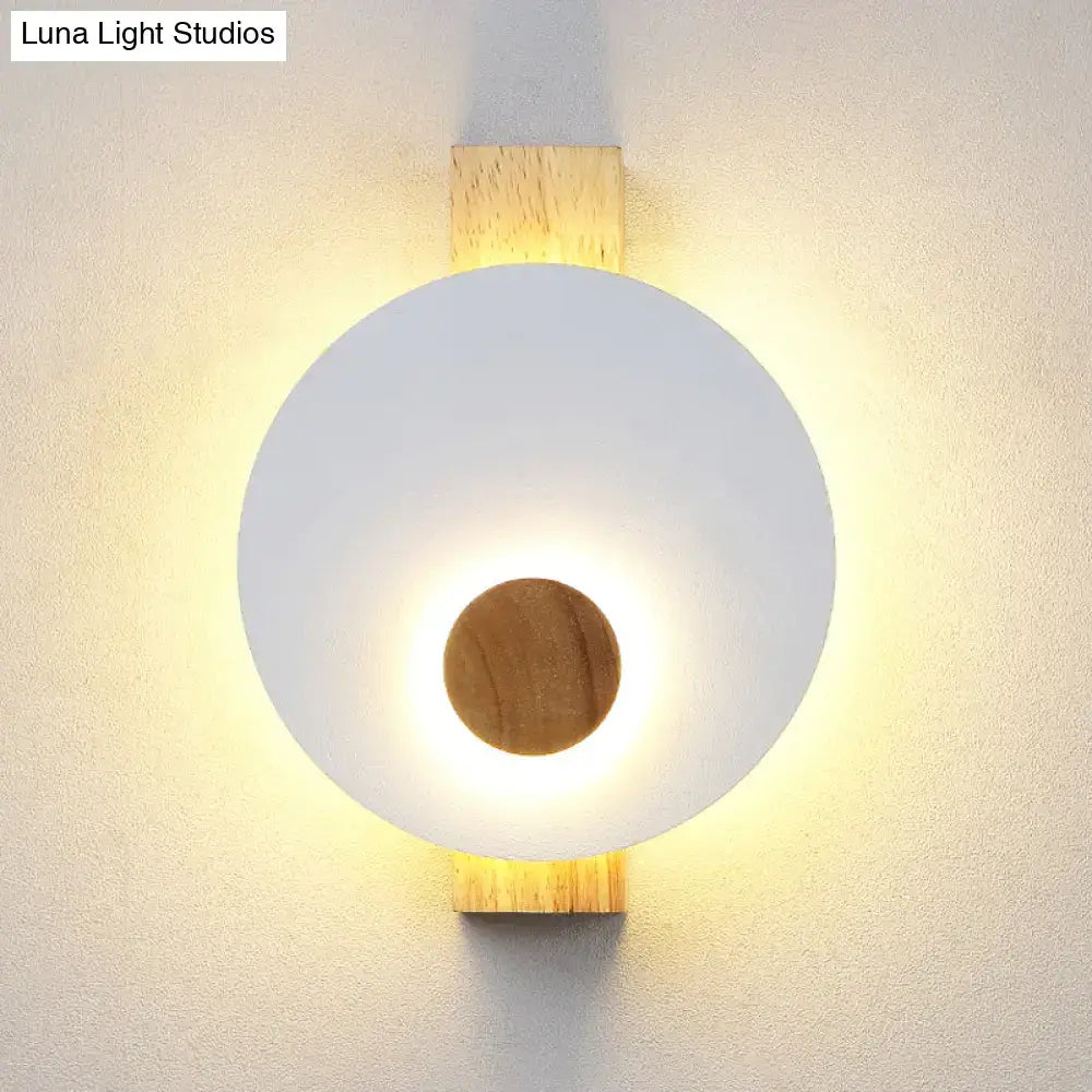 Gray Metal Disk Sconce