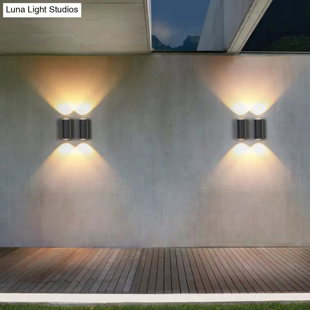 Black Tube Outdoor Sconce
