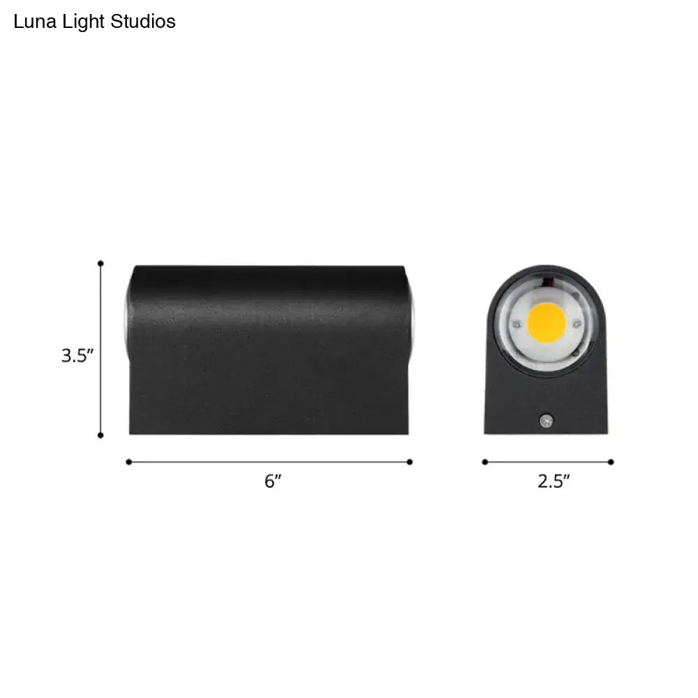 Black Tube Outdoor Sconce