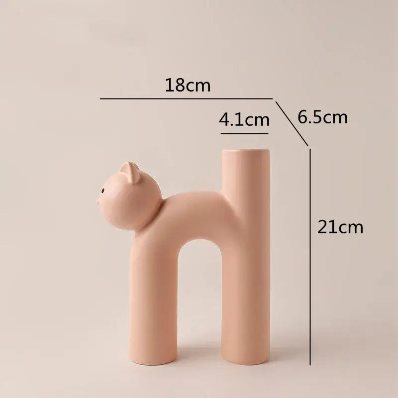 White Ceramic Cathead Vase