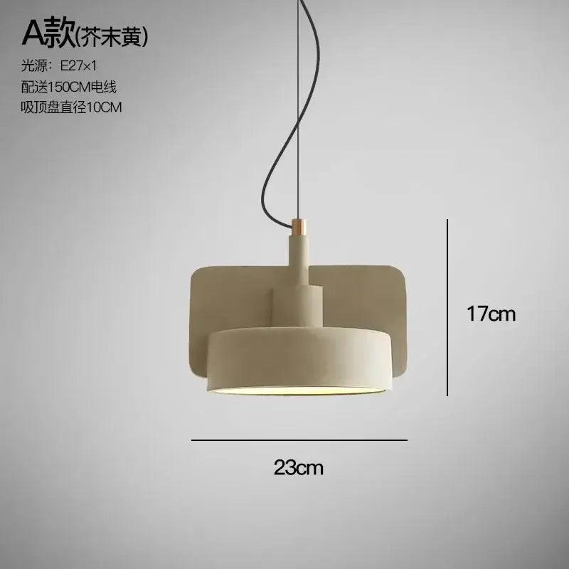 Pastel Cement Pendant Light Cylindrical Shape