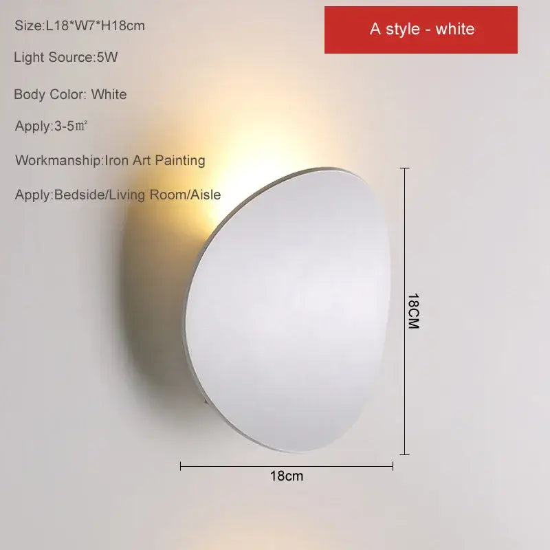 Silver Black LED Wall Lamp for Corridors