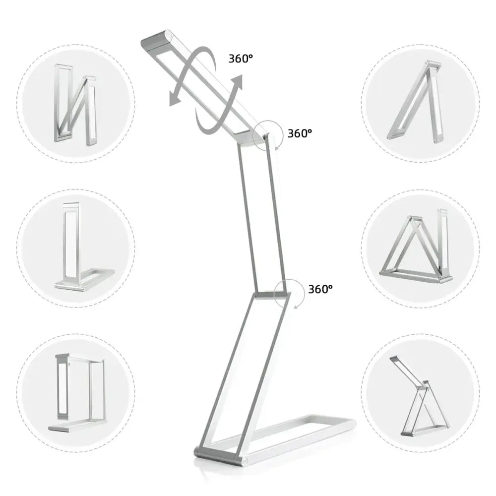 Silver Foldable LED Desk Lamp