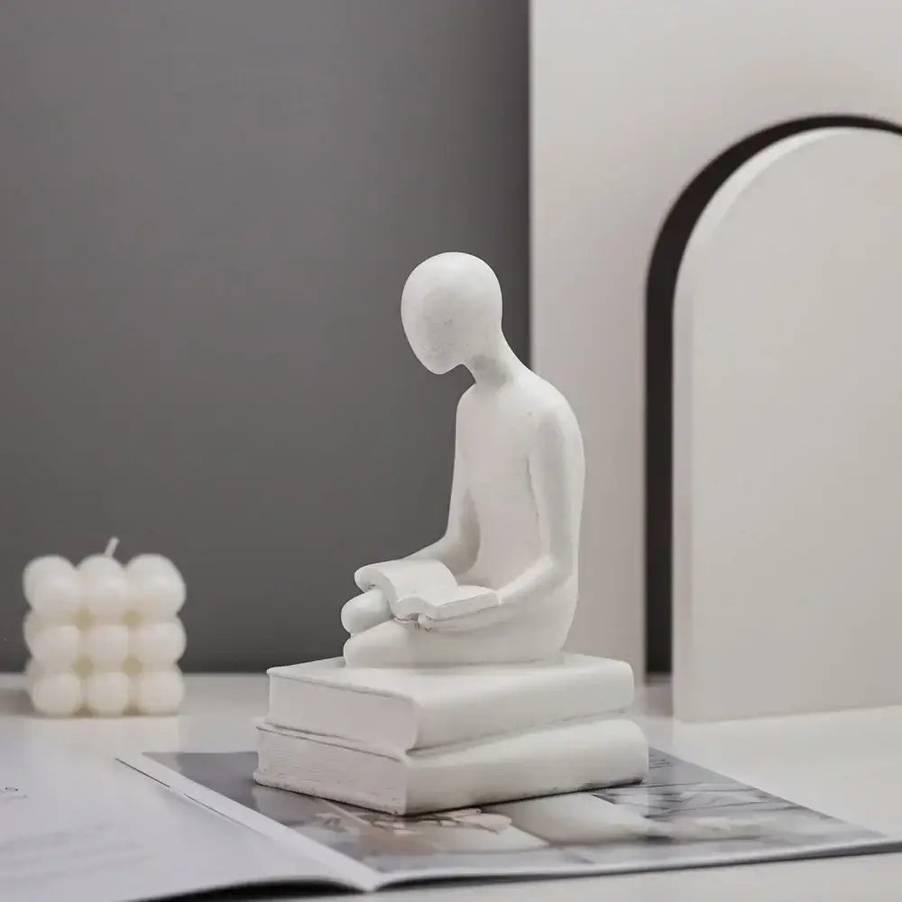 White Resin People Statue Set