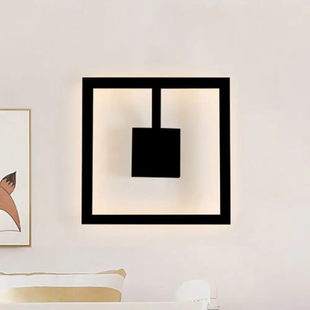 White Acrylic Dual-Voltage Metal Wall Light