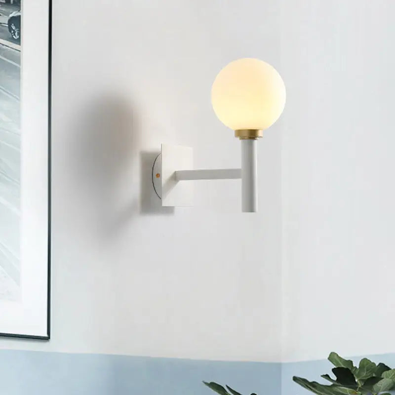 White Brass Opal Wall Lamp