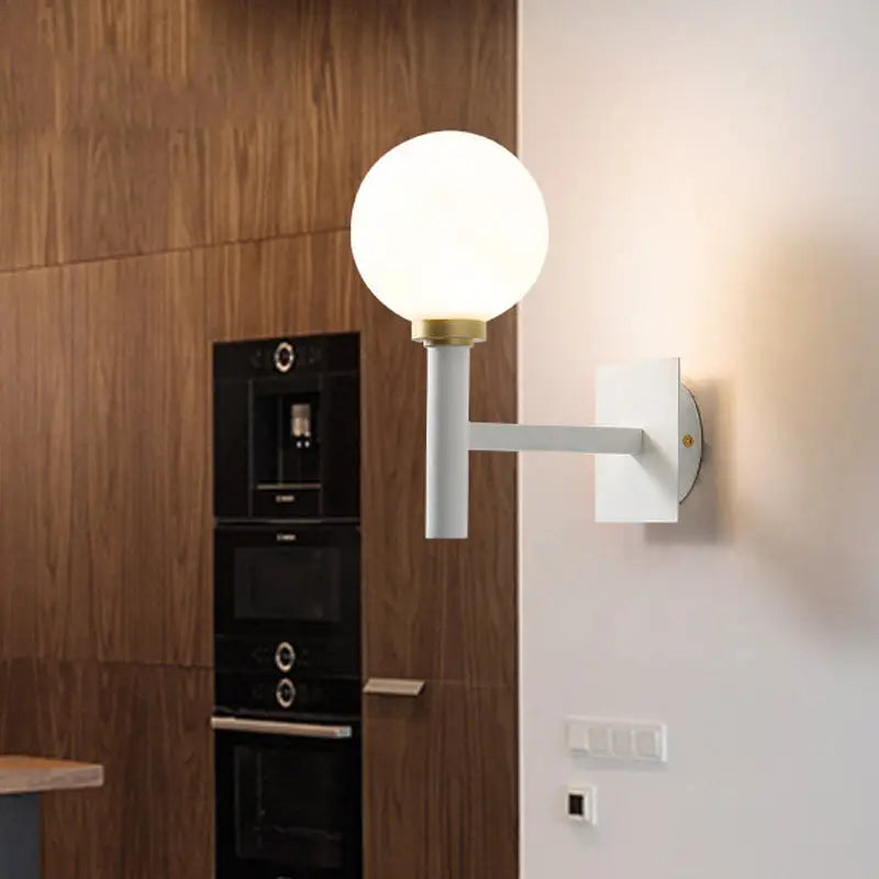 White Brass Opal Wall Lamp
