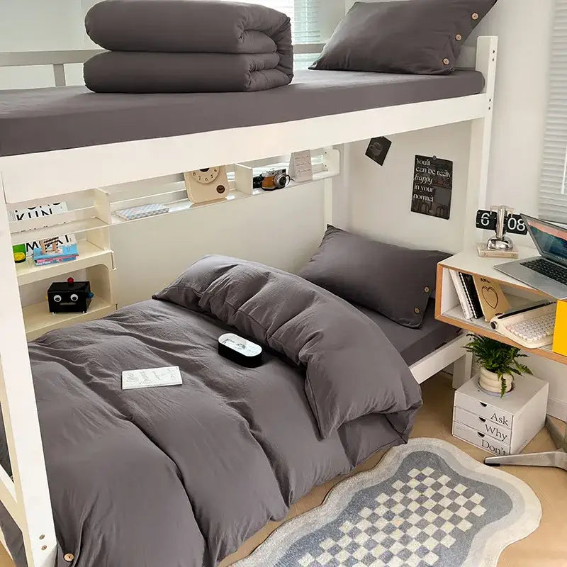 White Cotton Bedding Set 180cm 4-Piece Soft