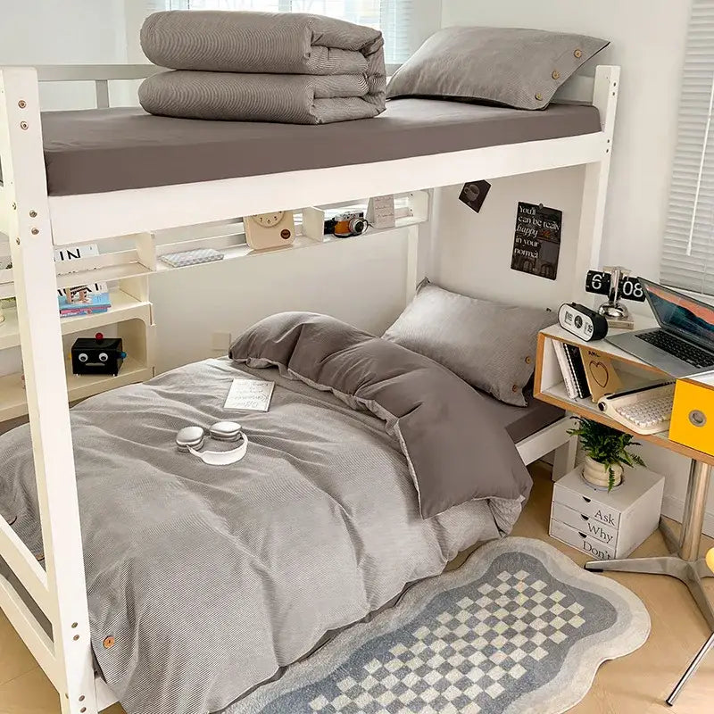 White Cotton Bedding Set 180cm 4-Piece Soft