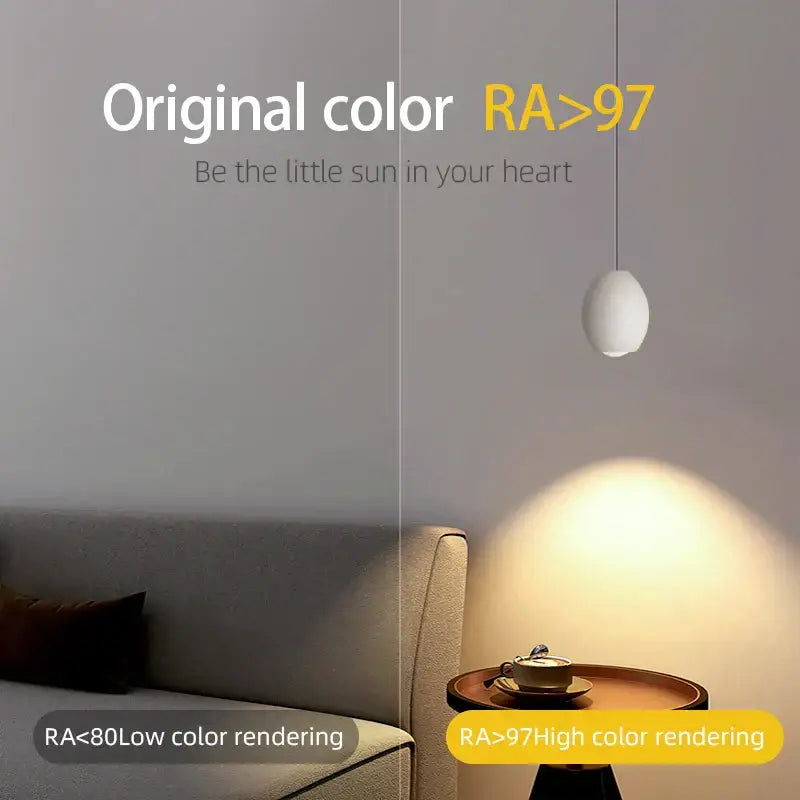 White Ceramic Egg Pendant Light