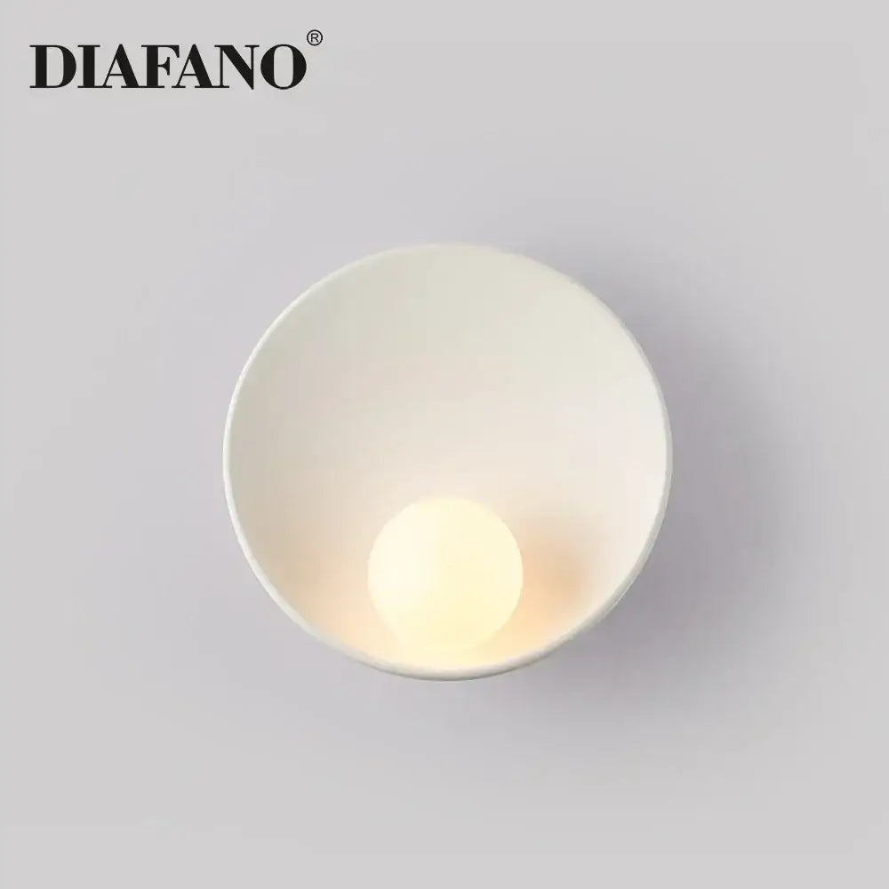White Ceramic Wall Sconce 6-10W for Bedroom