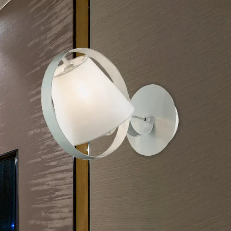 White Fabric Wall Sconce