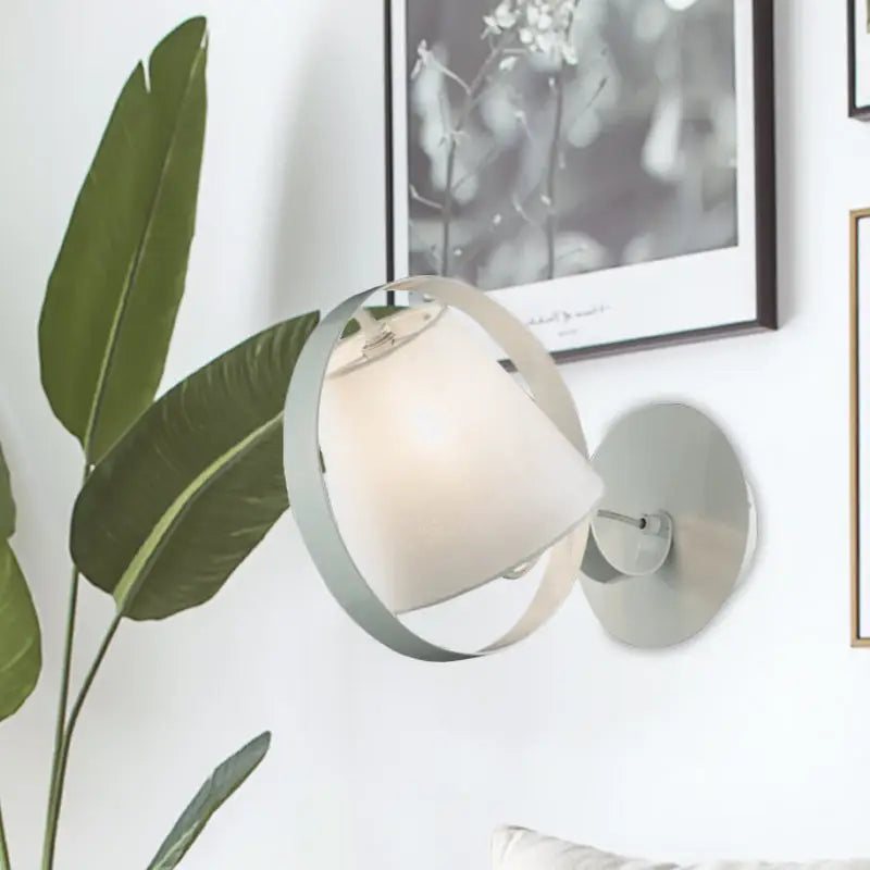 White Fabric Wall Sconce