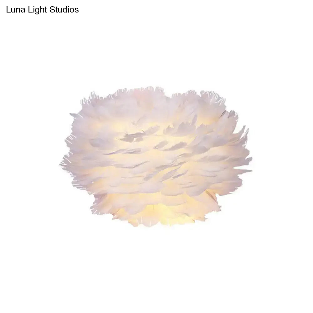 White Feather Minimalist Bedroom Wall Sconce
