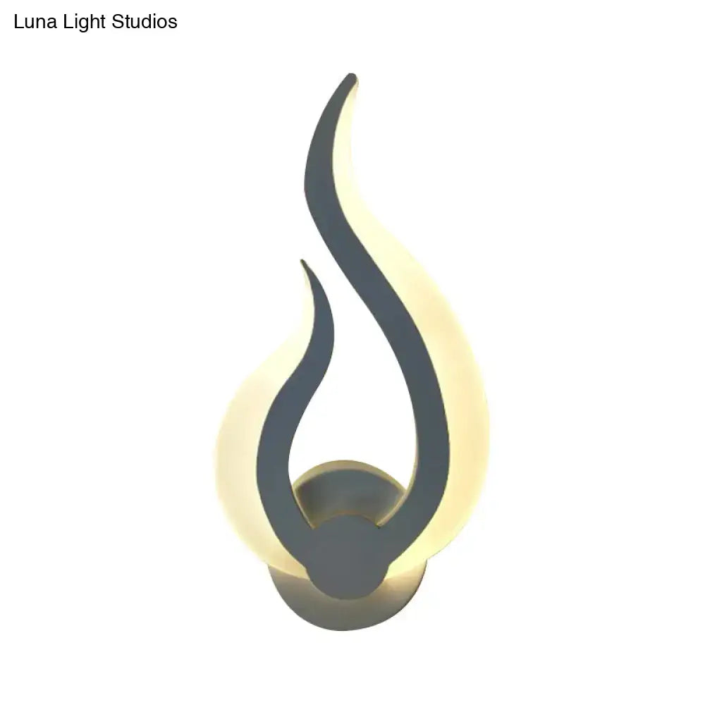White Acrylic Flame Sconce
