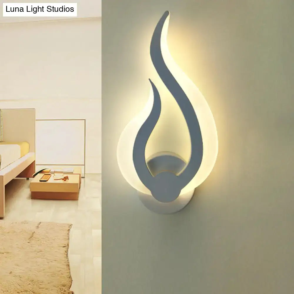 White Acrylic Flame Sconce