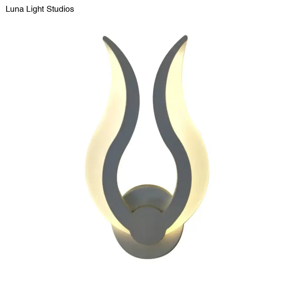 White Acrylic Flame Sconce