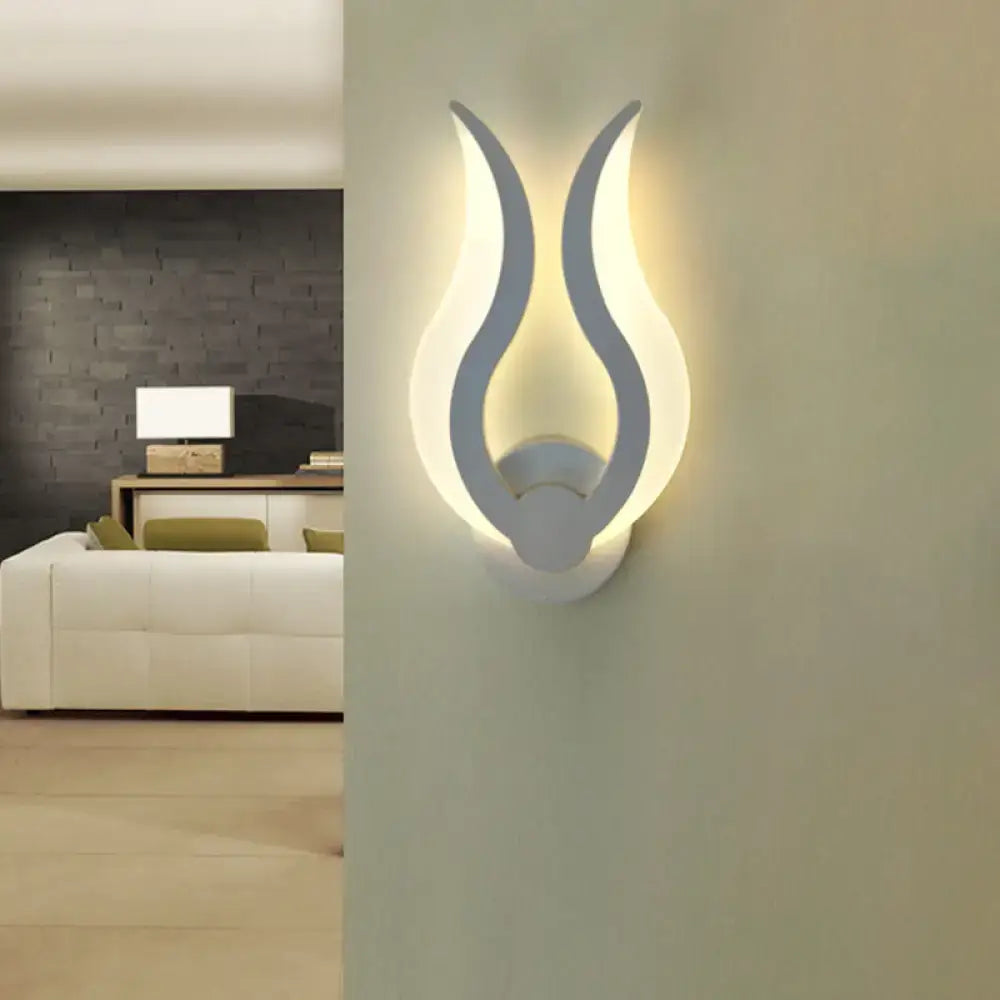White Acrylic Flame Sconce